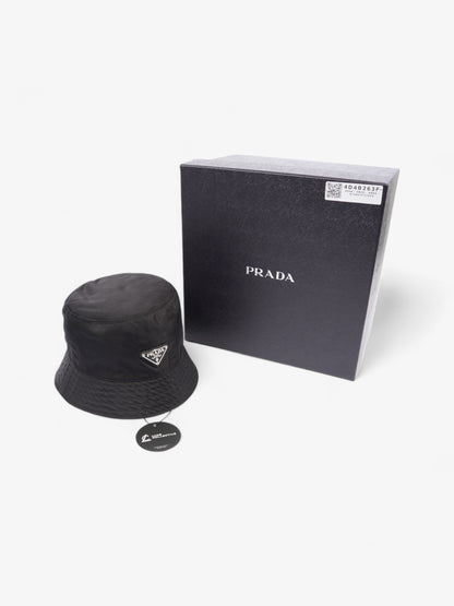 Prada Logo Bucket Hat Black Re Nylon Small