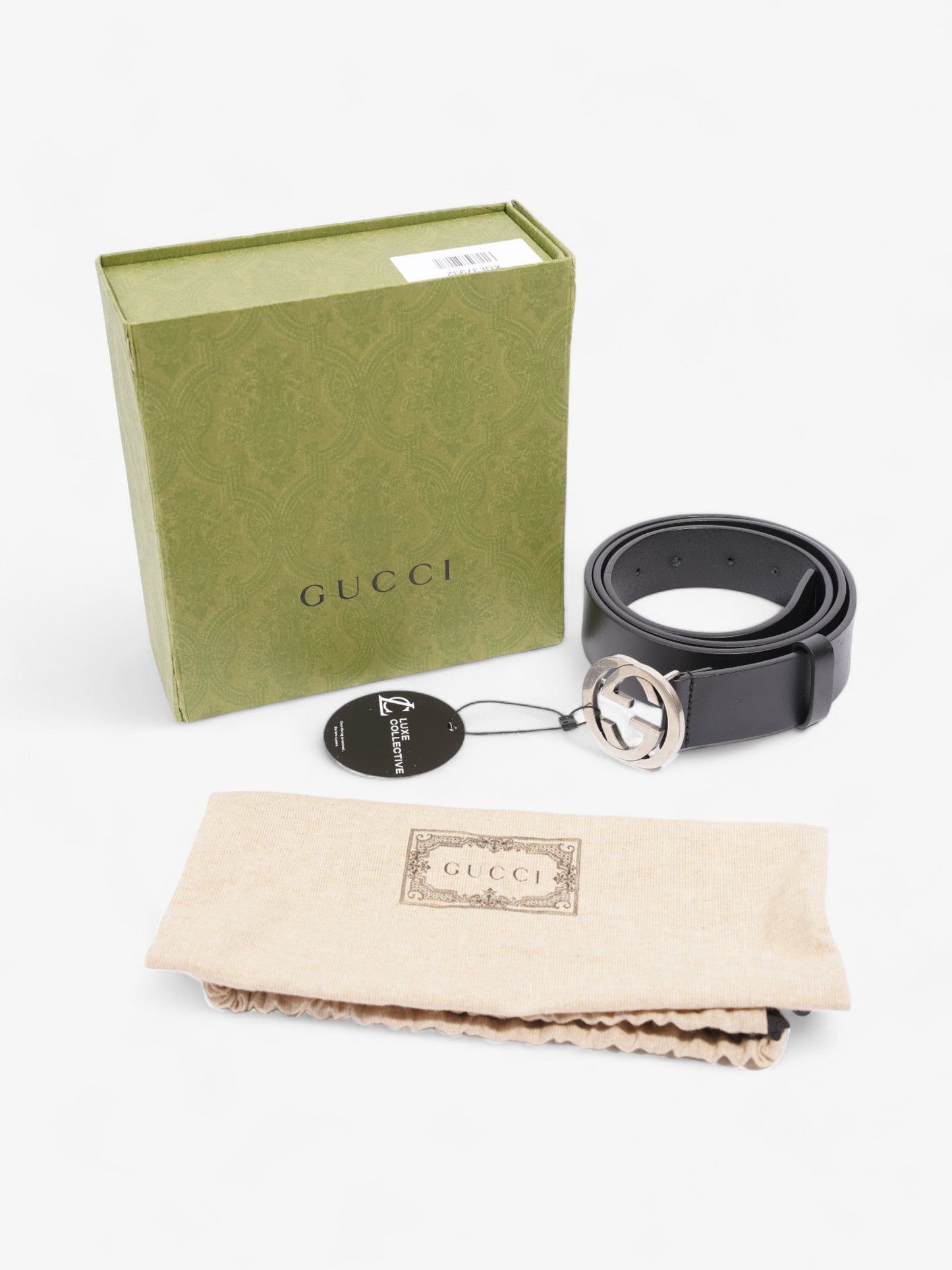 Gucci Interlocking G Belt Black Leather 105cm / 42"