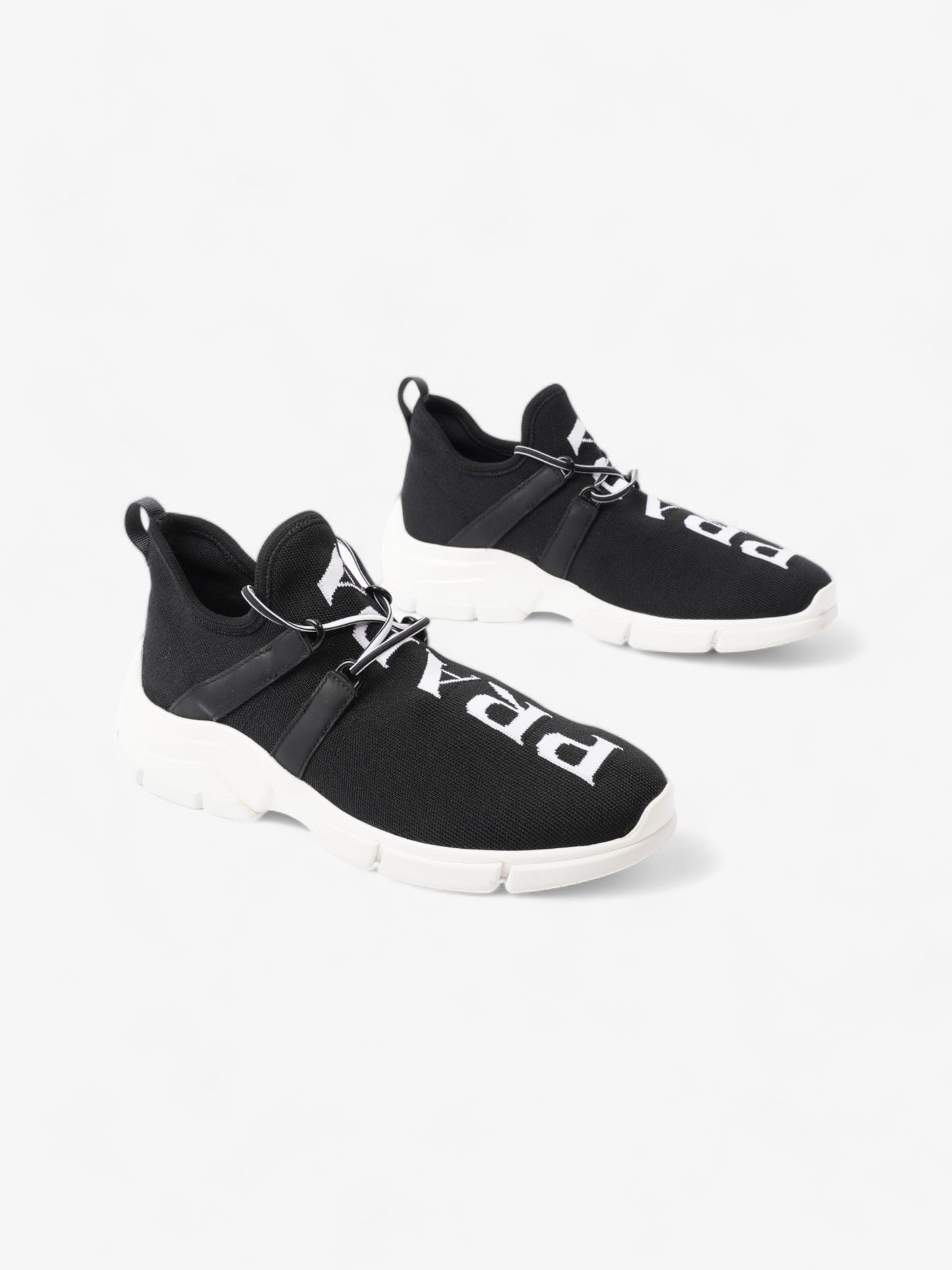 Prada XY Logo Sock Sneakers Black / White Knit EU 37 UK 4