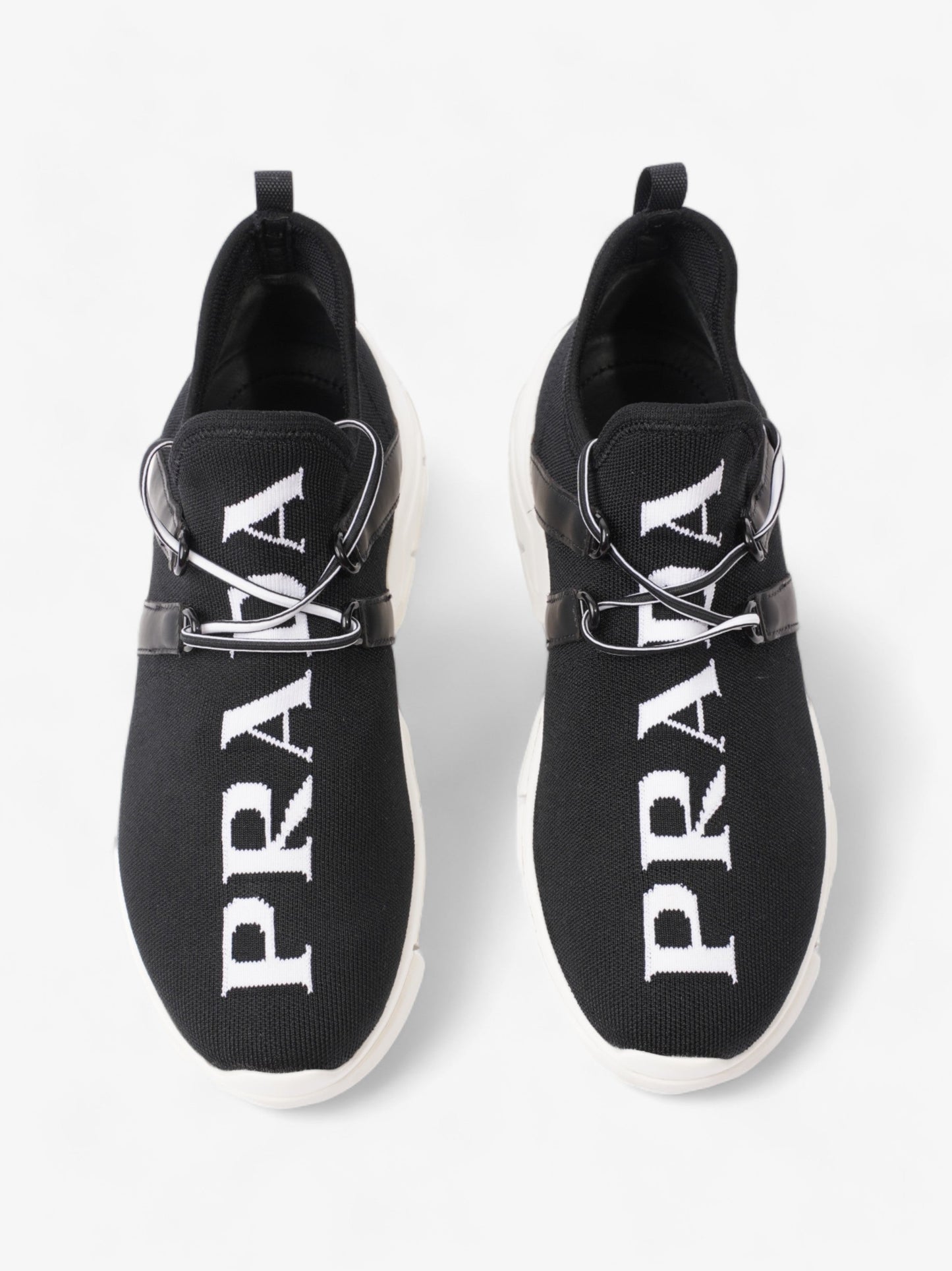 Prada XY Logo Sock Sneakers Black / White Knit EU 37 UK 4