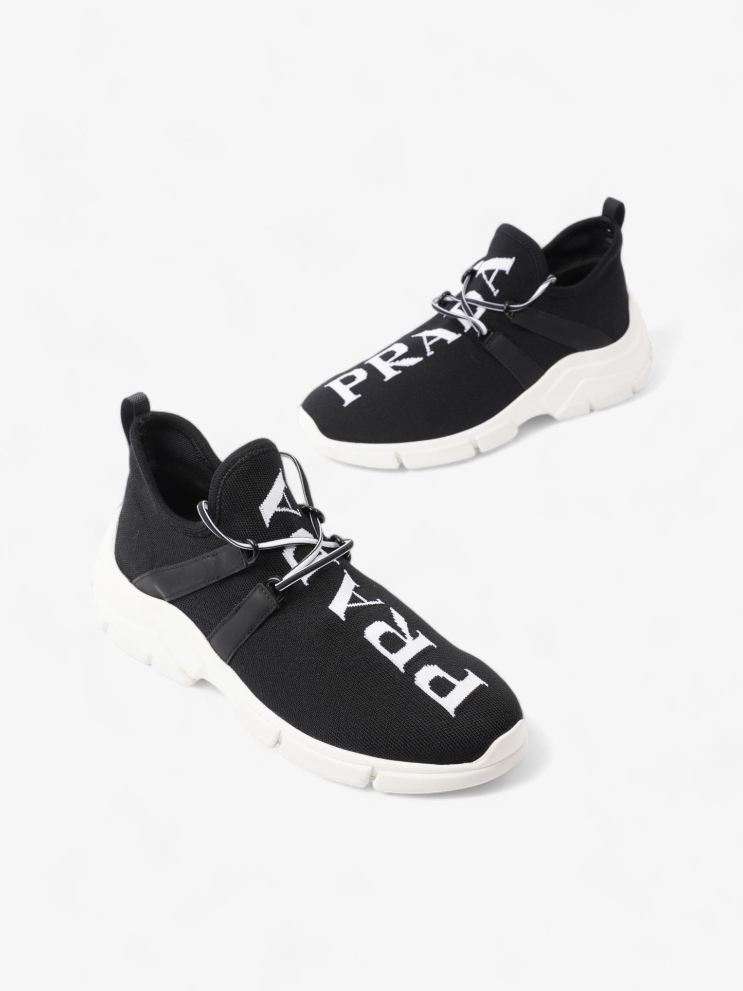 Prada XY Logo Sock Sneakers Black / White Knit EU 37 UK 4