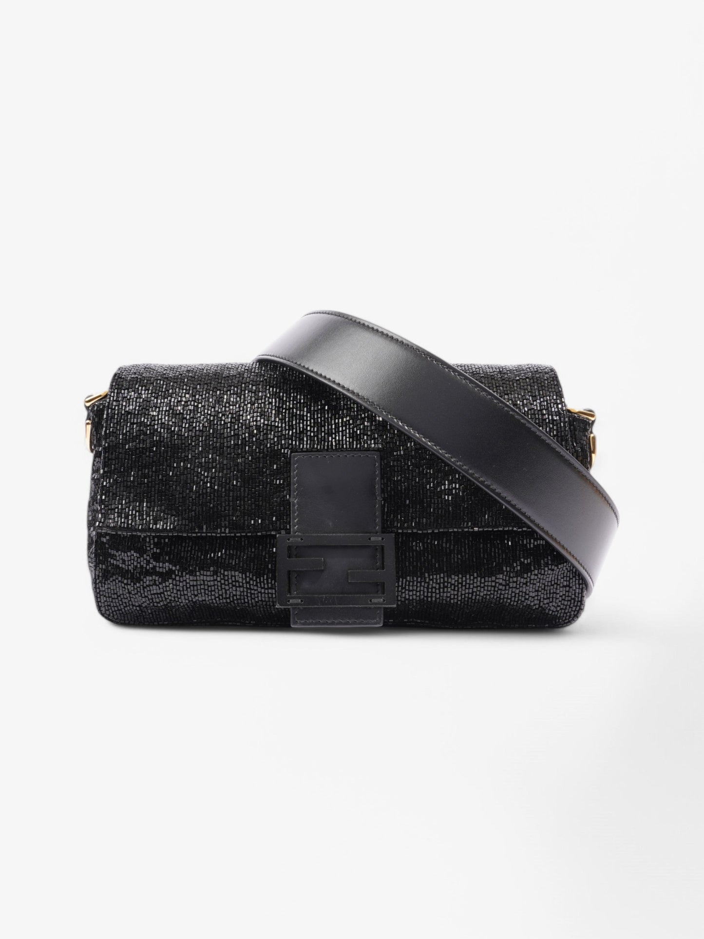 Fendi Beaded Baguette Black Sequin