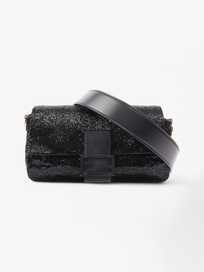 Fendi Beaded Baguette Black Sequin
