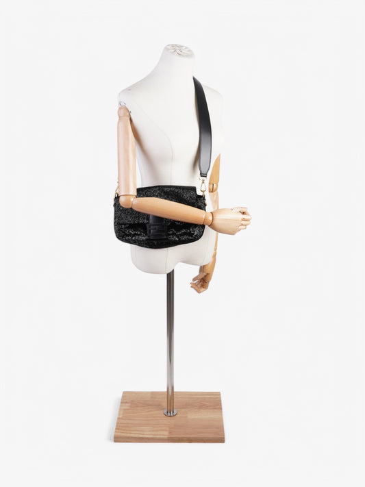 Fendi Beaded Baguette Black Sequin