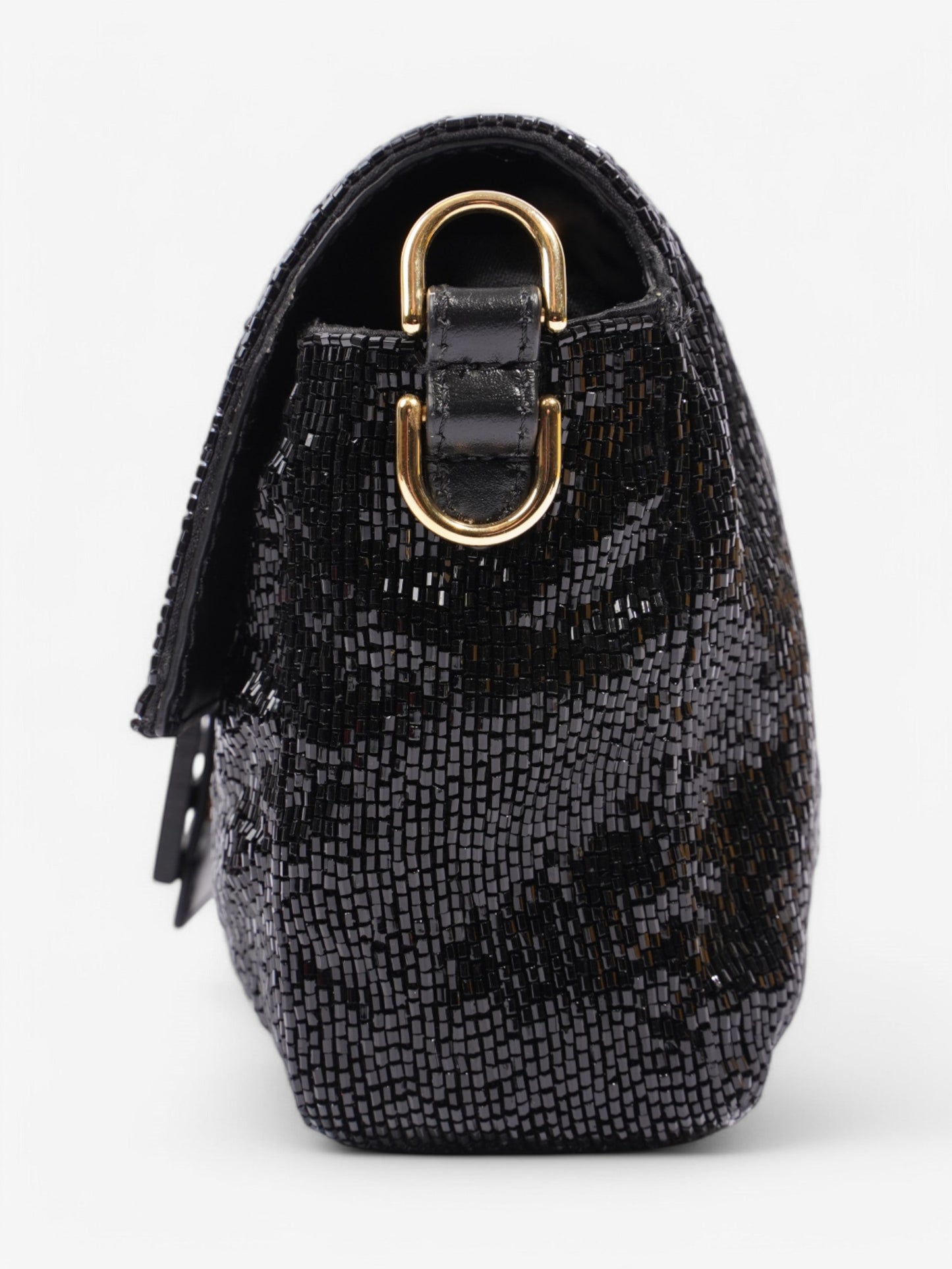 Fendi Beaded Baguette Black Sequin