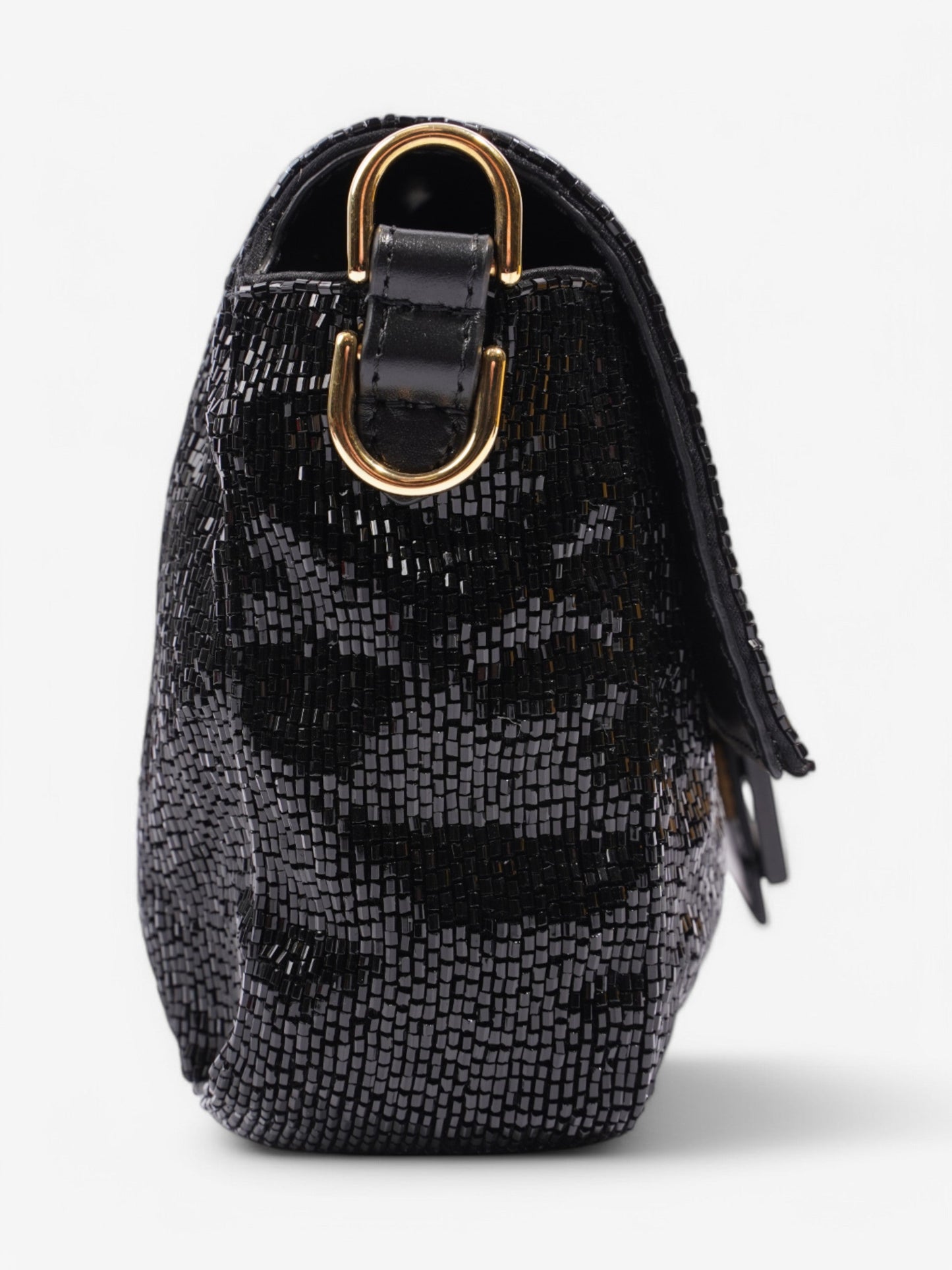 Fendi Beaded Baguette Black Sequin