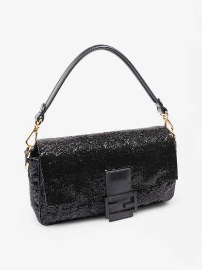 Fendi Beaded Baguette Black Sequin