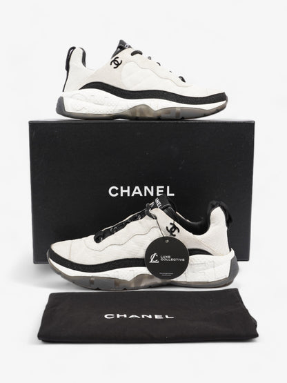 Chanel CC Logo Sneakers  White / Black Mesh EU 38.5 UK 5.5