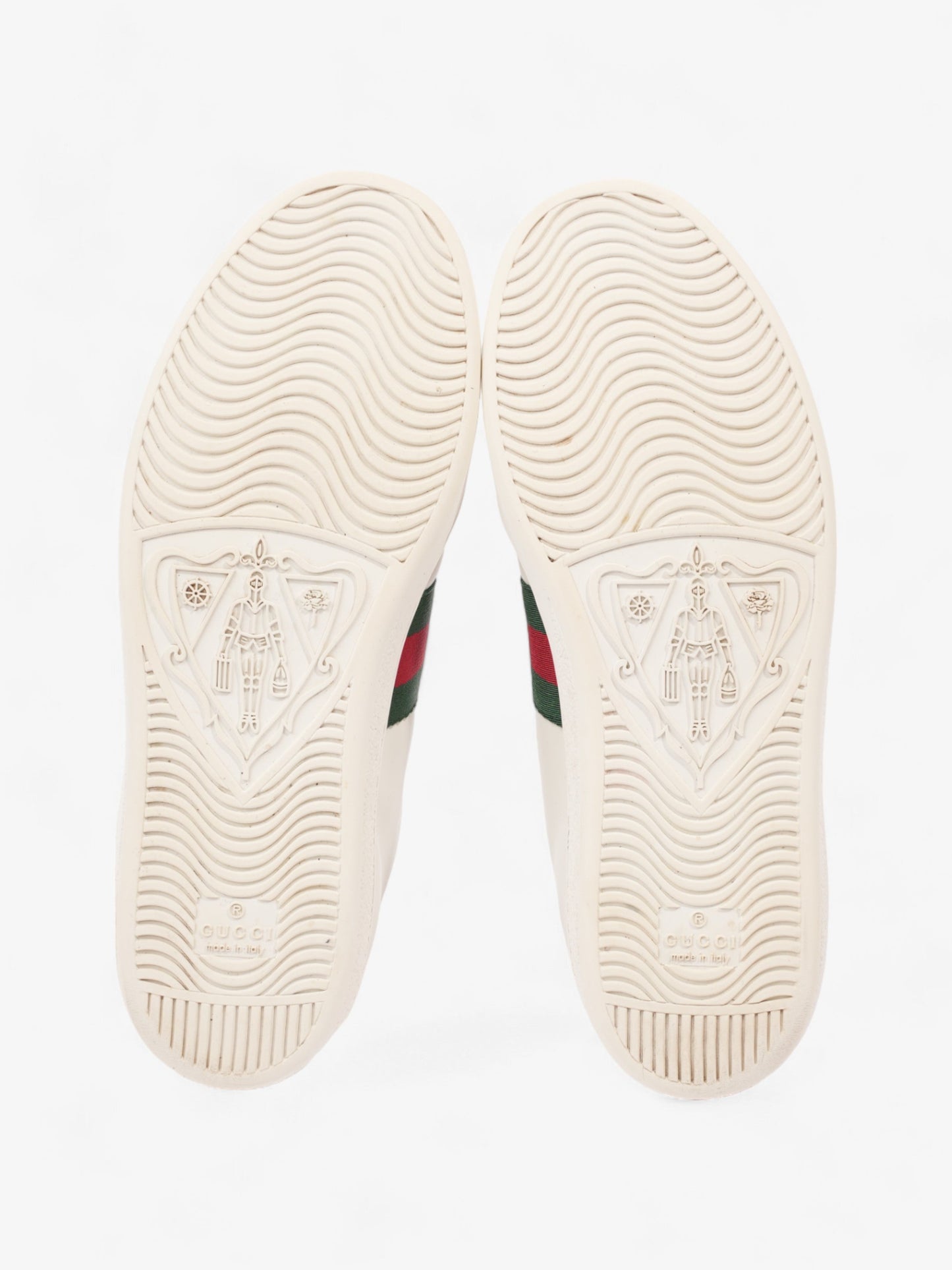 Gucci New Ace Low Heart Sneakers White / Red / Green Leather EU 40 UK 7