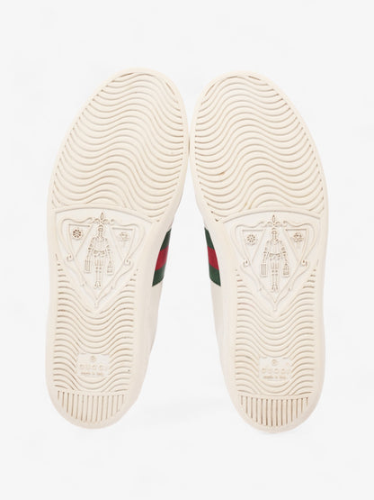 Gucci New Ace Low Heart Sneakers White / Red / Green Leather EU 40 UK 7