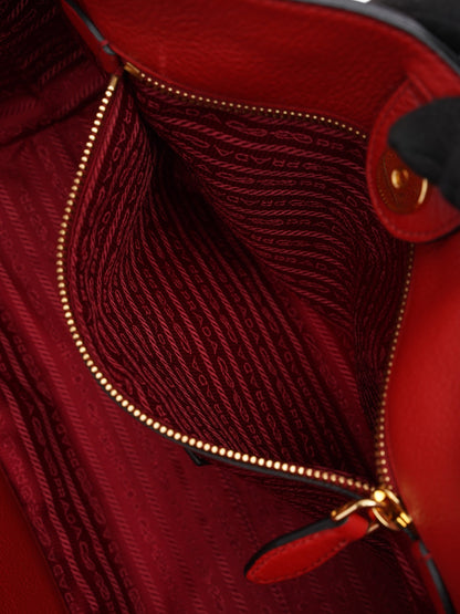 Prada Shopping Tote Red Leather Medium