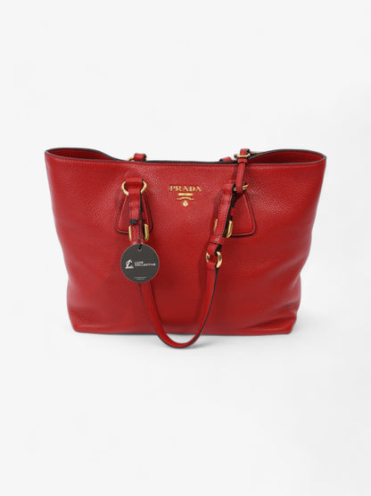 Prada Shopping Tote Red Leather Medium