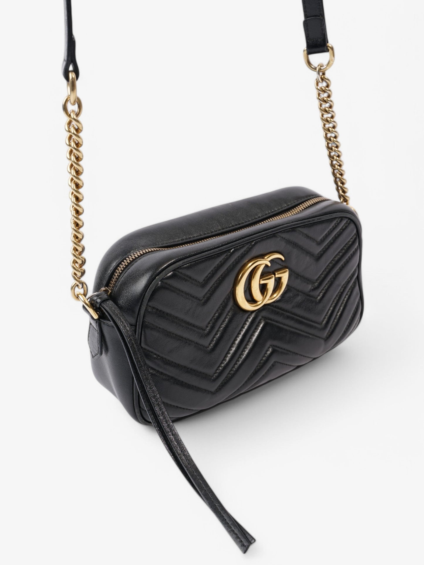 Gucci GG Marmont Black Matelasse Leather Small