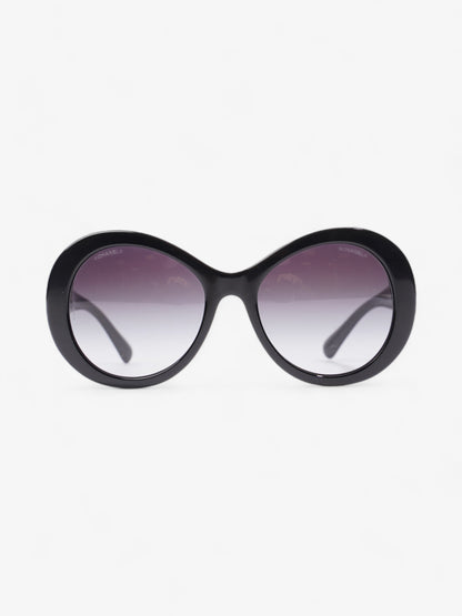 Chanel Oval CC Sunglasses Black Acetate 140mm