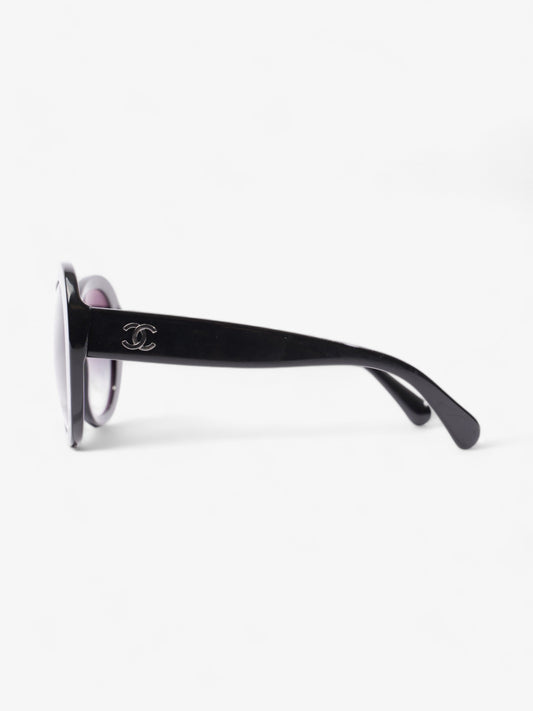 Chanel Oval CC Sunglasses Black Acetate 140mm