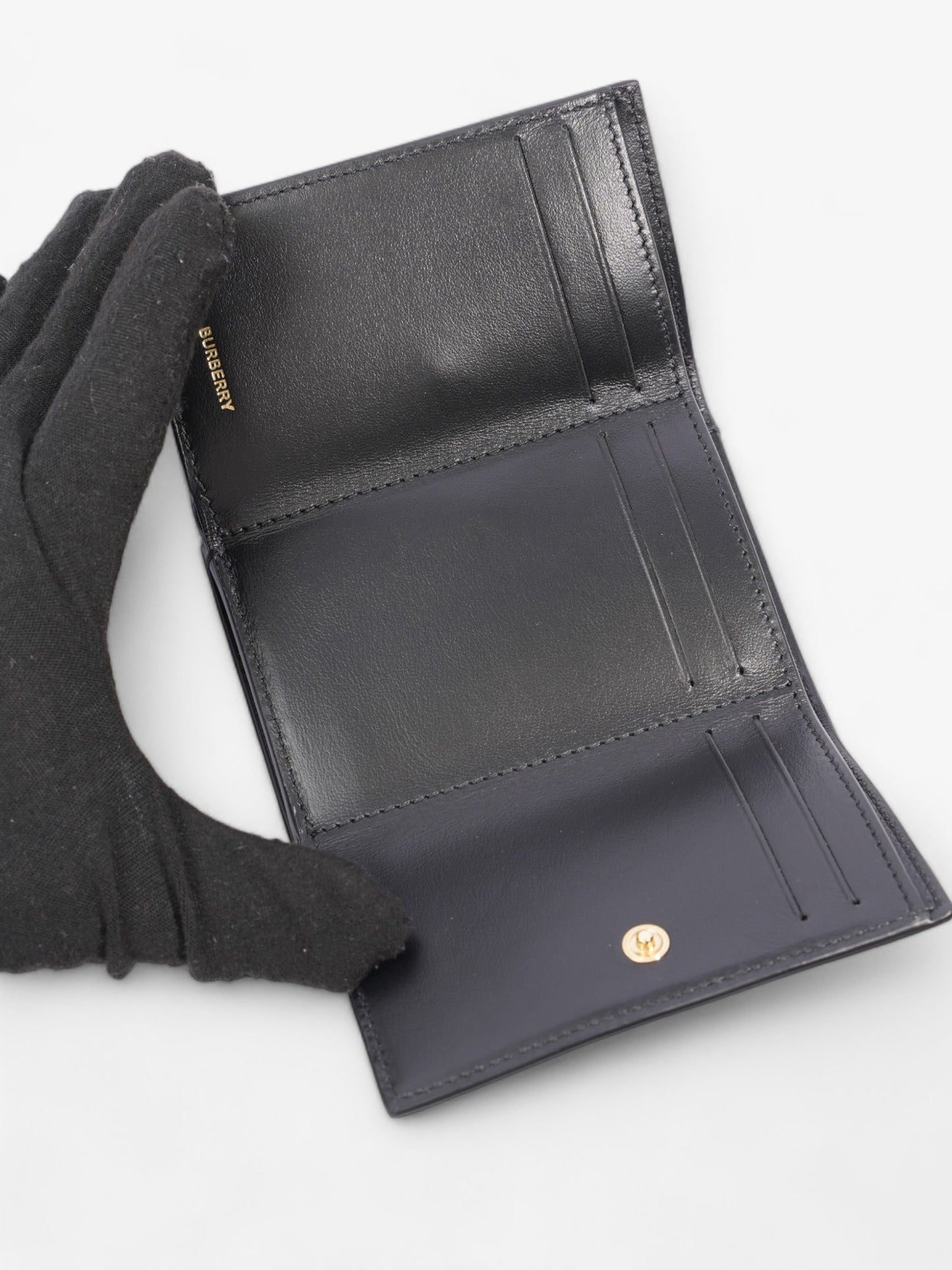 Burberry Lark TB Wallet Black Calfskin Leather