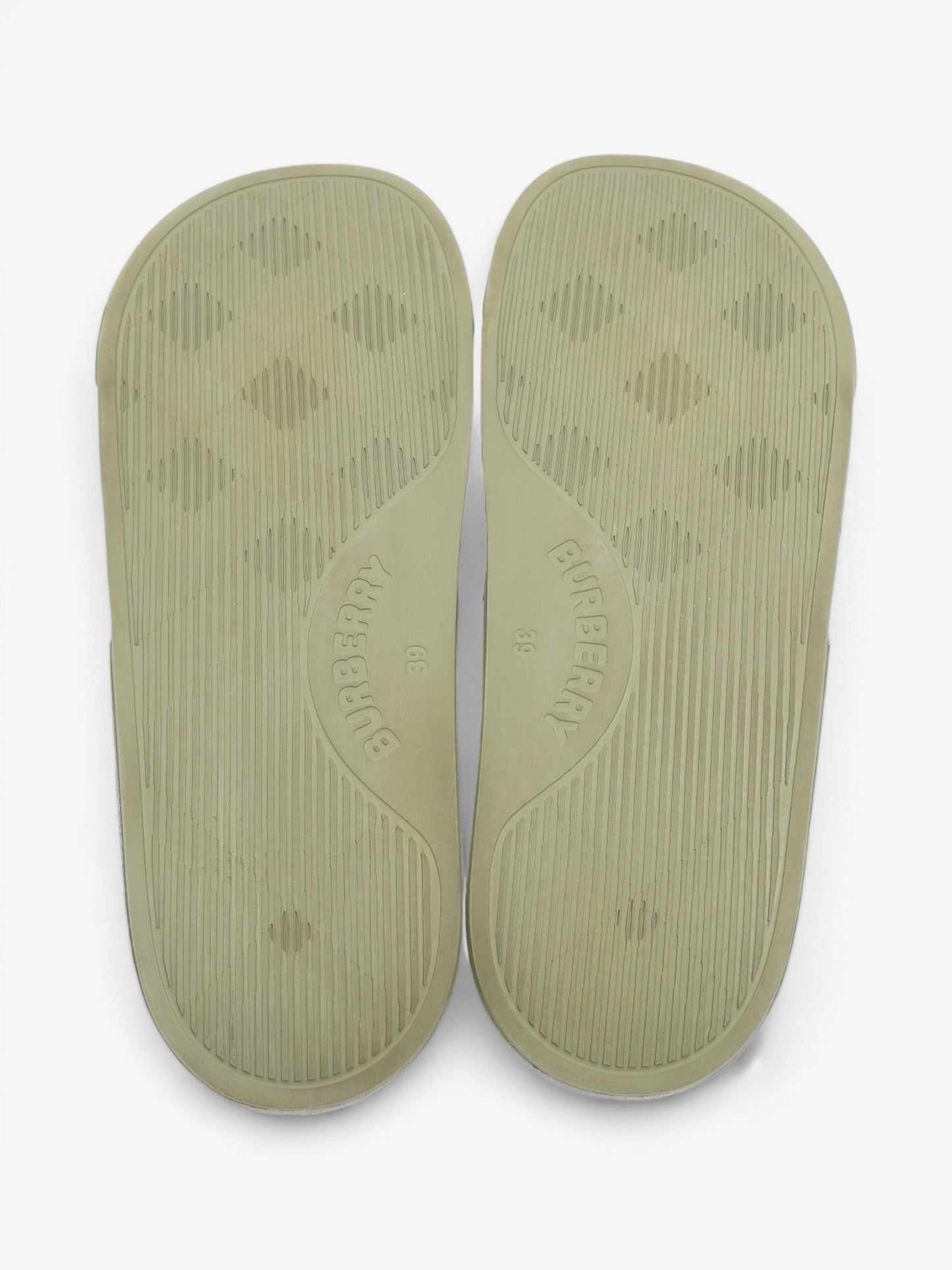 Burberry Furley Slides Khaki / Black Rubber EU 39 UK 6