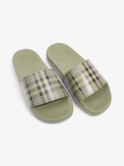 Burberry Furley Slides Khaki / Black Rubber EU 39 UK 6