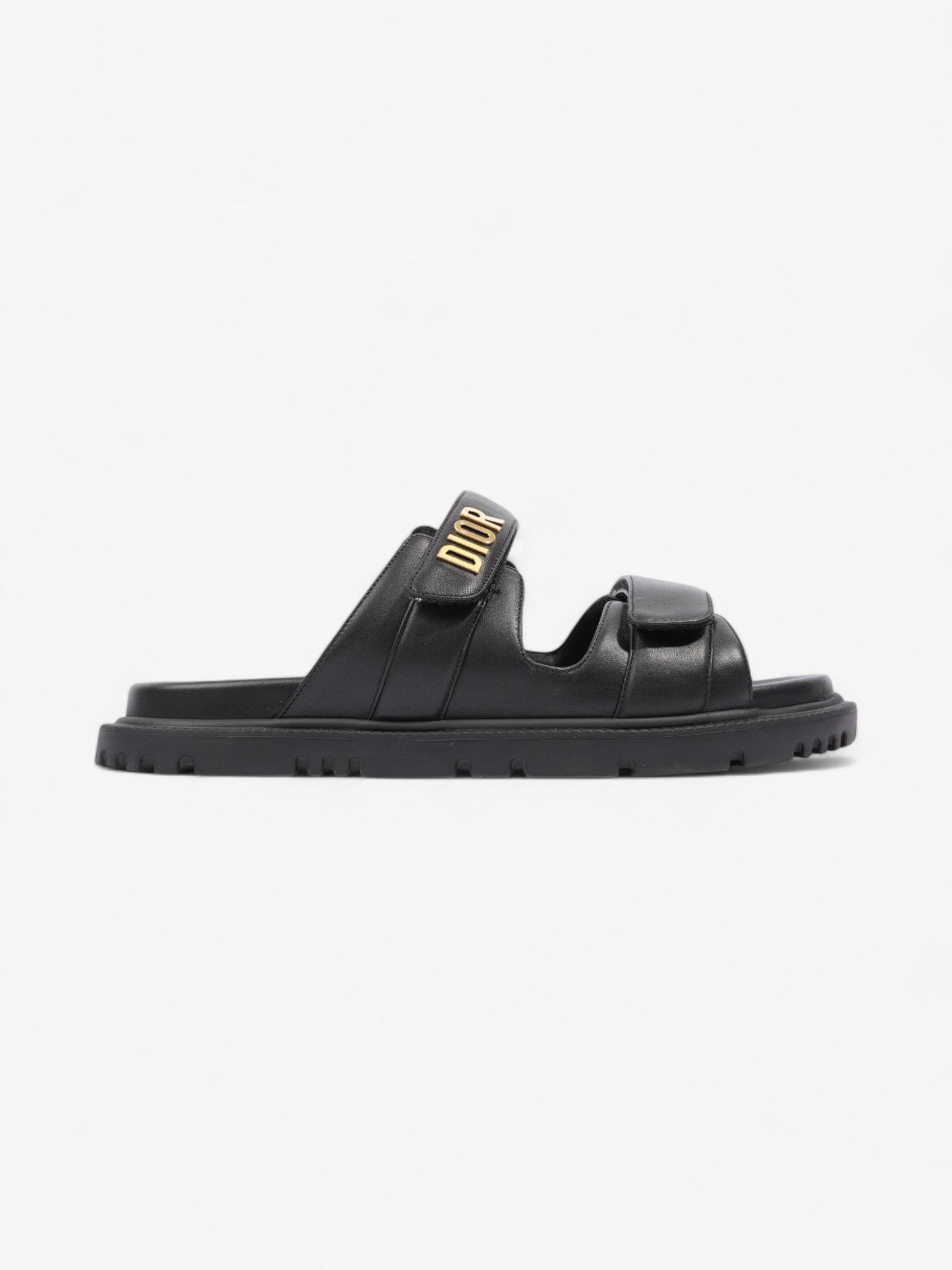 Christian Dior Dioract Sandals Black / Gold Leather EU 41 UK 8