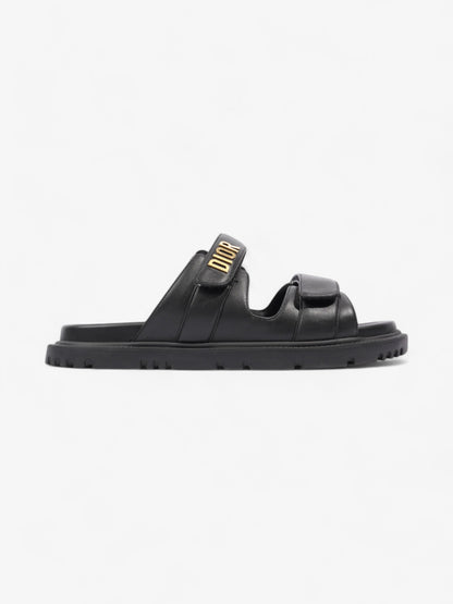 Christian Dior Dioract Sandals Black / Gold Leather EU 41 UK 8