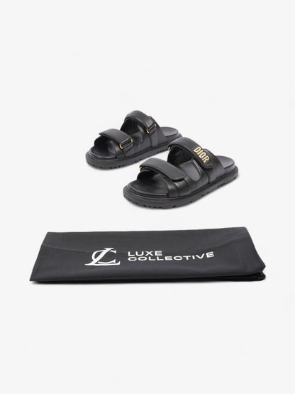 Christian Dior Dioract Sandals Black / Gold Leather EU 41 UK 8