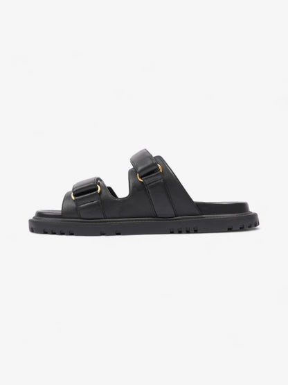 Christian Dior Dioract Sandals Black / Gold Leather EU 41 UK 8