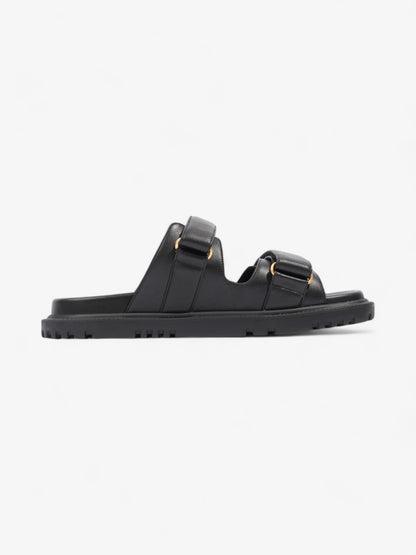Christian Dior Dioract Sandals Black / Gold Leather EU 41 UK 8