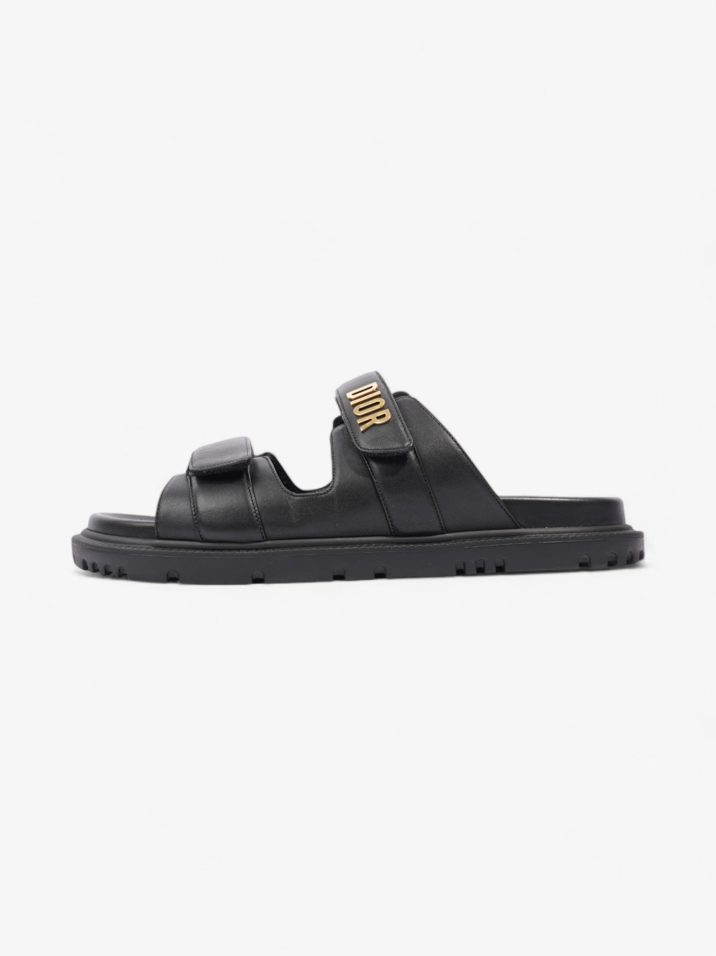 Christian Dior Dioract Sandals Black / Gold Leather EU 41 UK 8