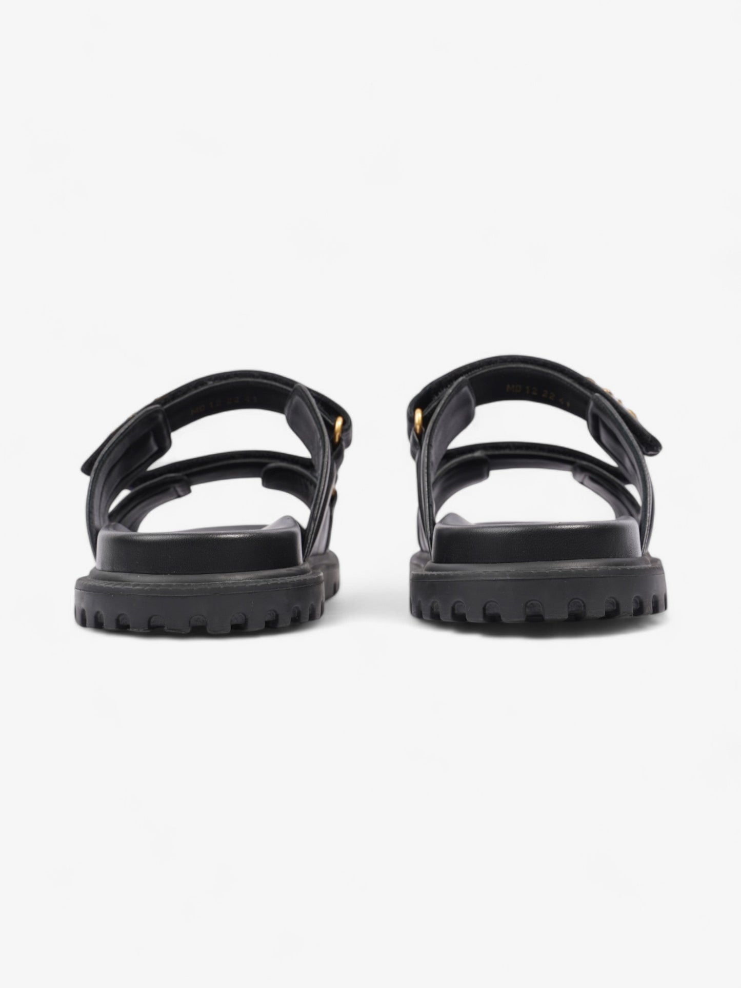 Christian Dior Dioract Sandals Black / Gold Leather EU 41 UK 8