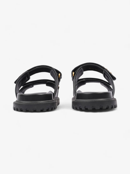 Christian Dior Dioract Sandals Black / Gold Leather EU 41 UK 8