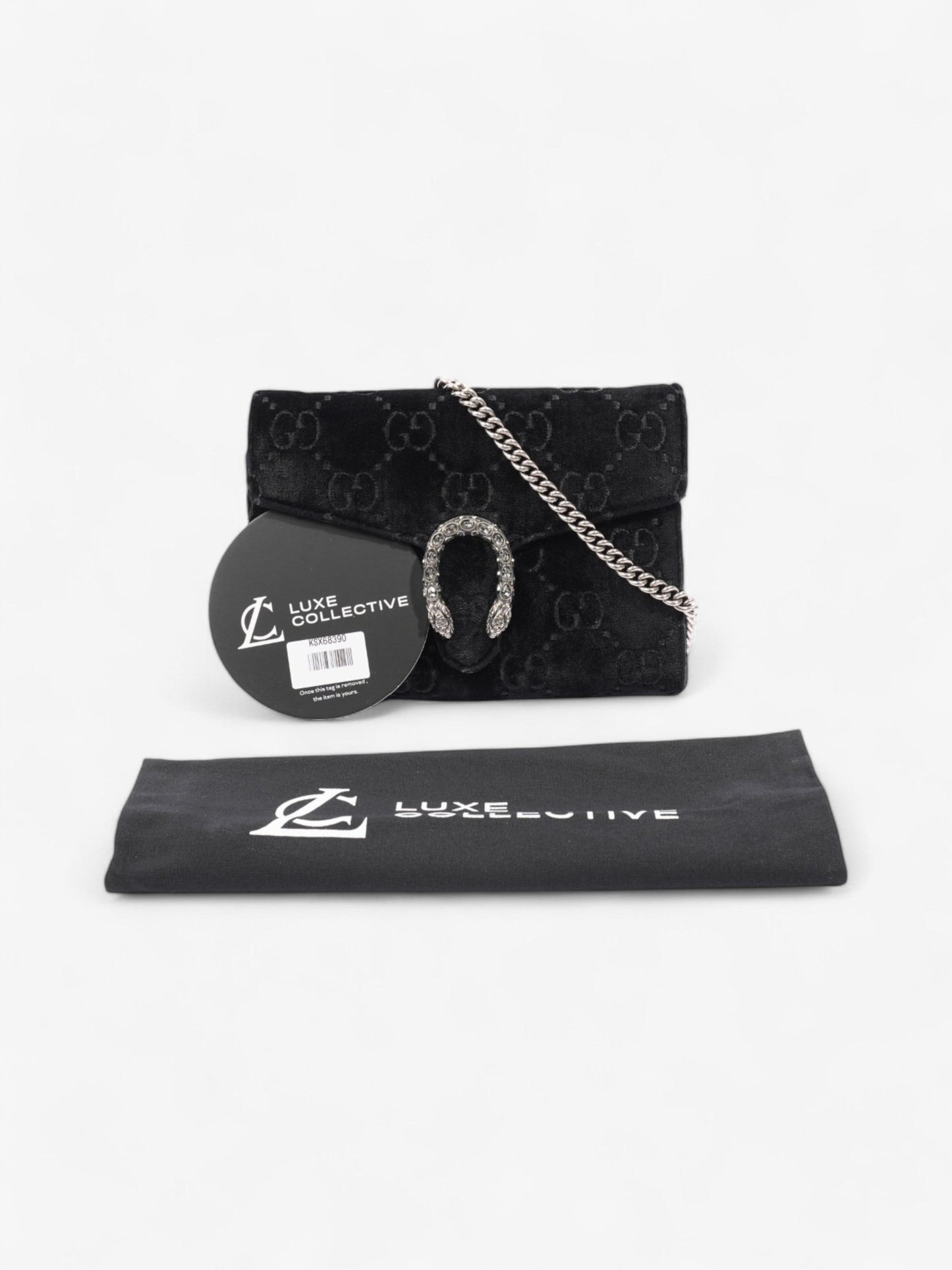 Gucci Dionysus Chain Wallet Black Velvet