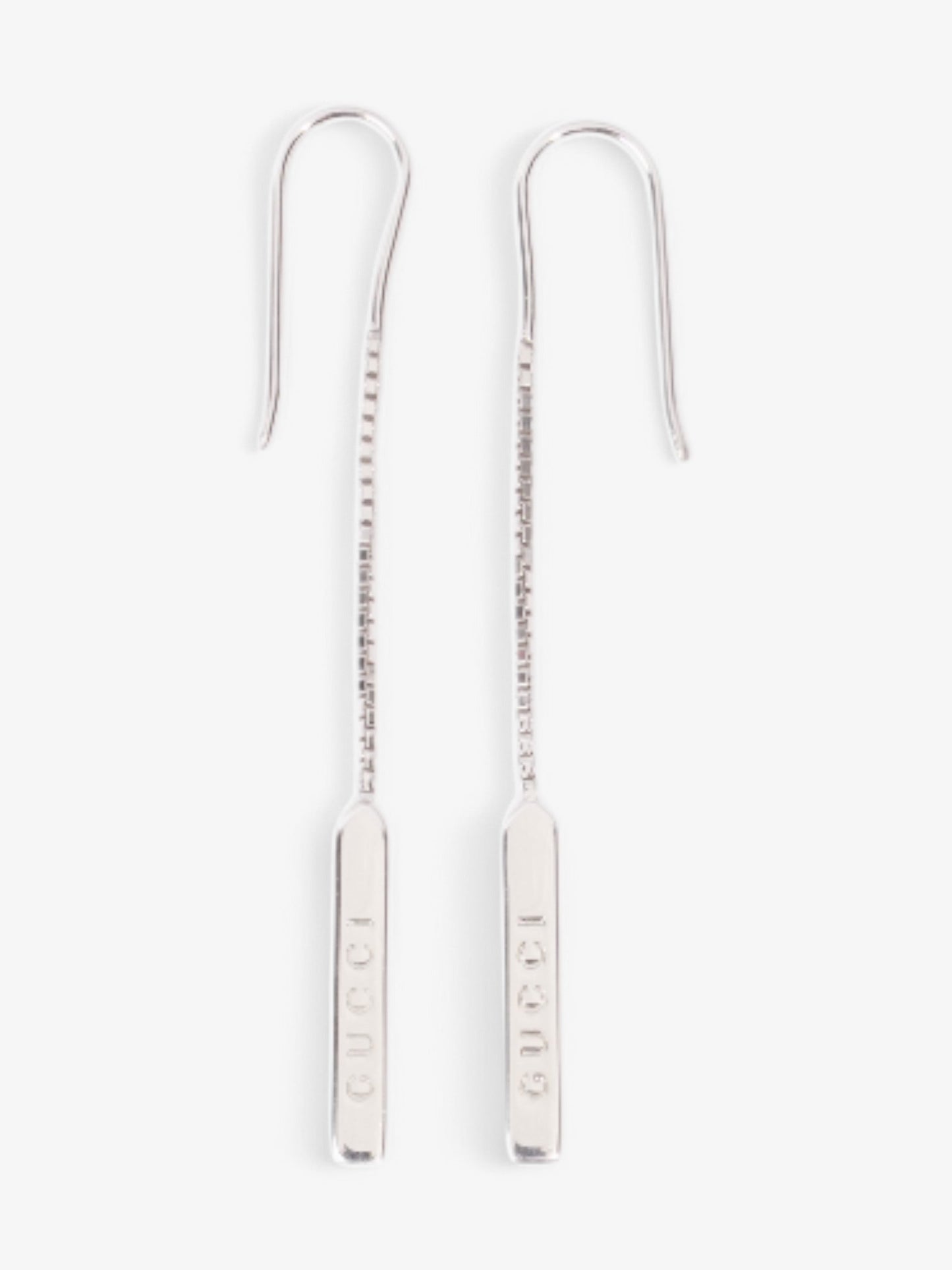 Gucci Trademark Drop Earrings White Gold White Gold
