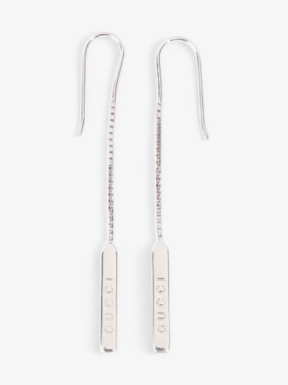 Gucci Trademark Drop Earrings White Gold White Gold