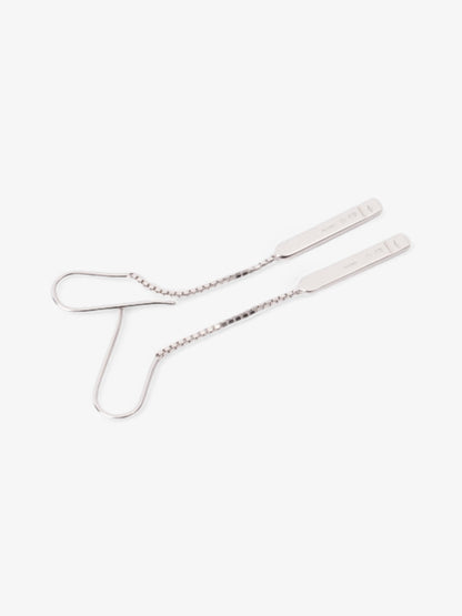 Gucci Trademark Drop Earrings White Gold White Gold