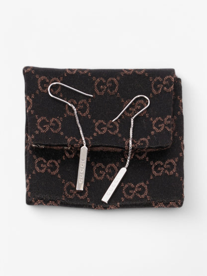 Gucci Trademark Drop Earrings White Gold White Gold