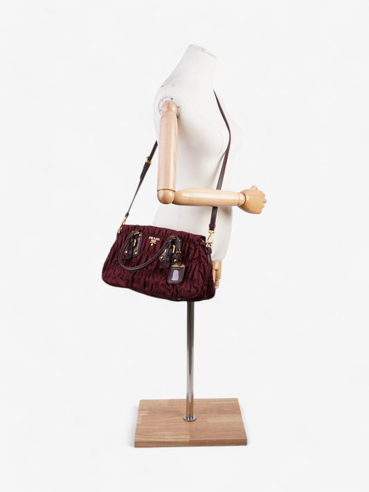 Prada Tessuto Gaufre Dark Red Nylon