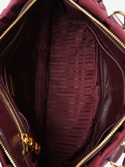 Prada Tessuto Gaufre Dark Red Nylon