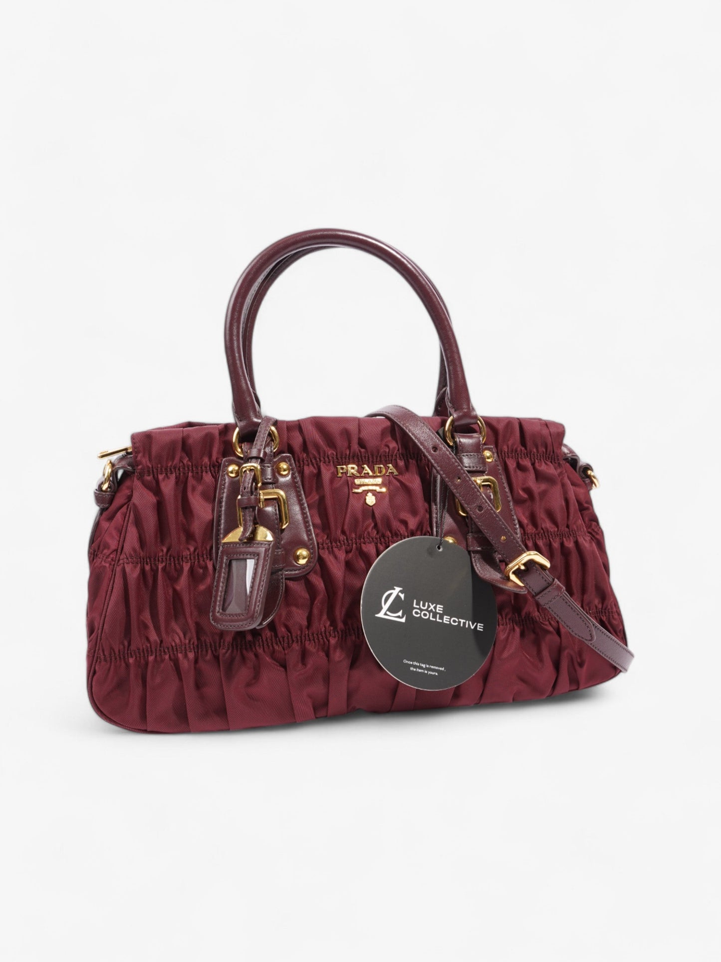 Prada Tessuto Gaufre Dark Red Nylon
