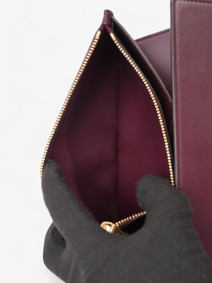Burberry Logo Chain Wallet Burgundy / White Leather