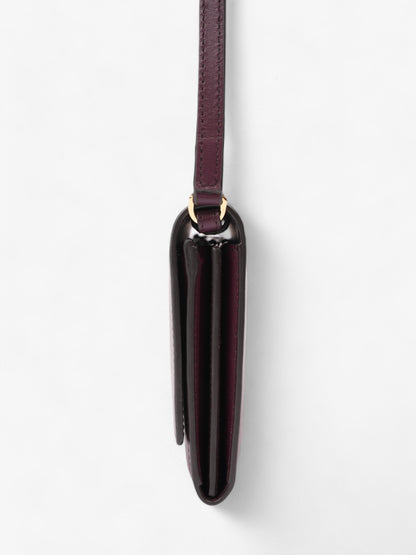 Burberry Logo Chain Wallet Burgundy / White Leather