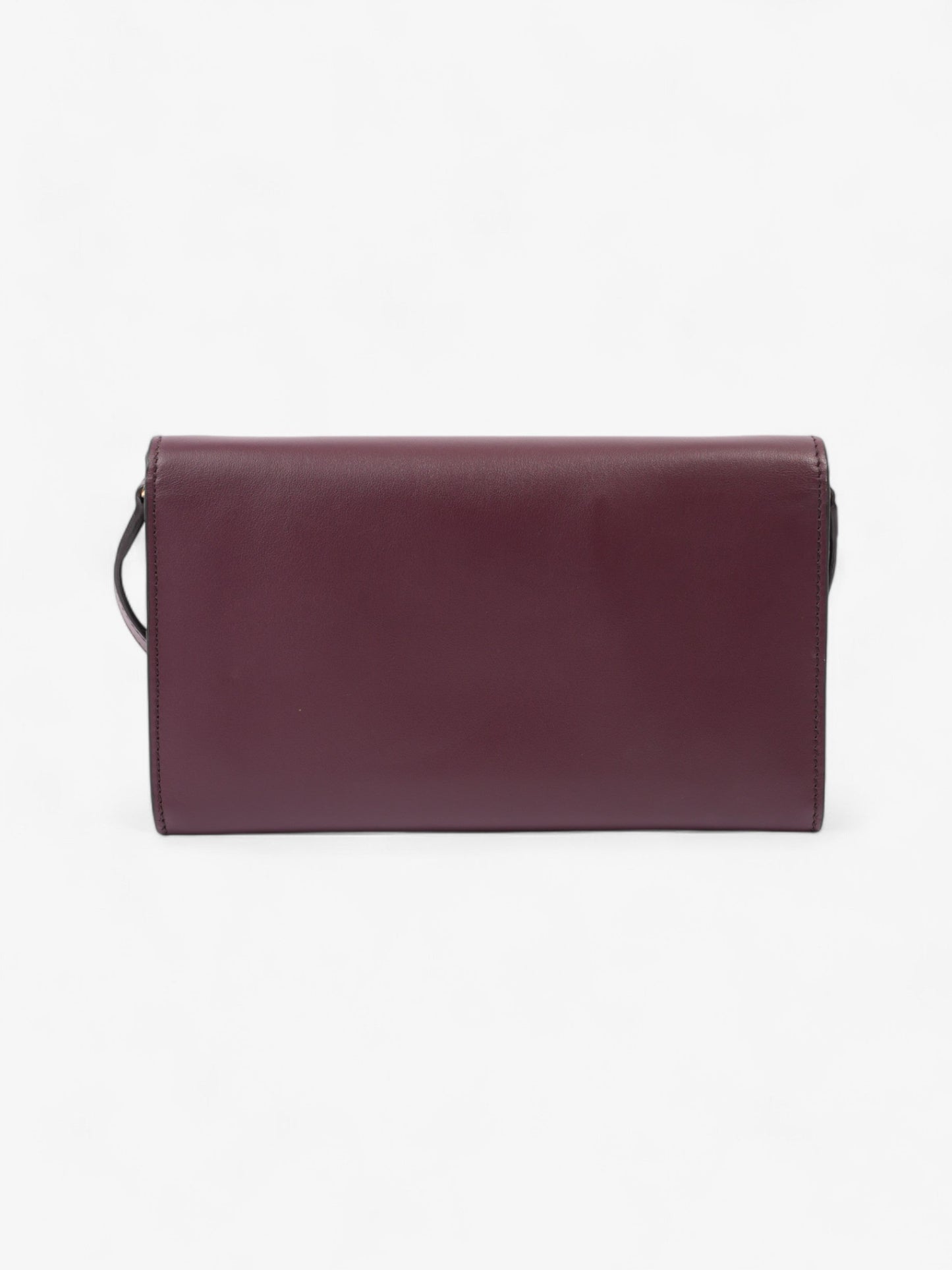 Burberry Logo Chain Wallet Burgundy / White Leather