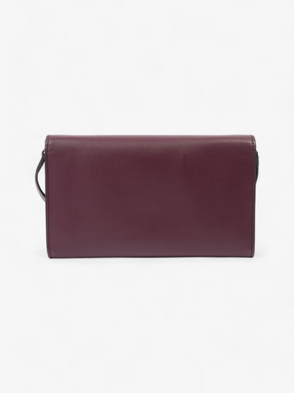 Burberry Logo Chain Wallet Burgundy / White Leather