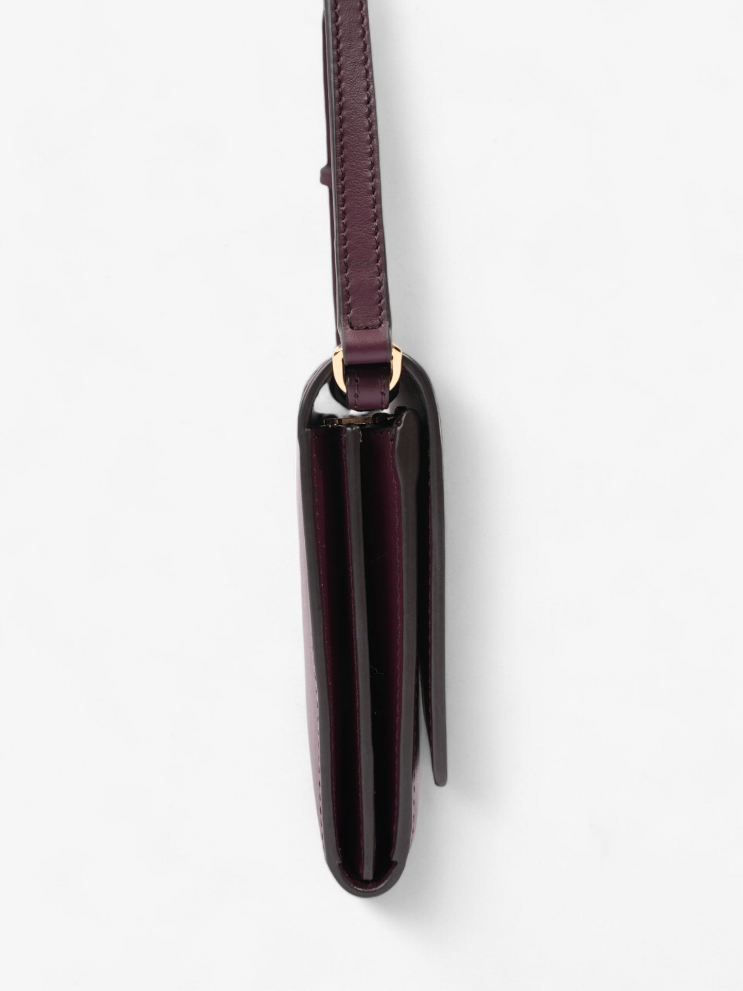 Burberry Logo Chain Wallet Burgundy / White Leather