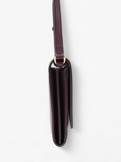 Burberry Logo Chain Wallet Burgundy / White Leather
