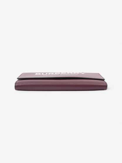 Burberry Logo Chain Wallet Burgundy / White Leather