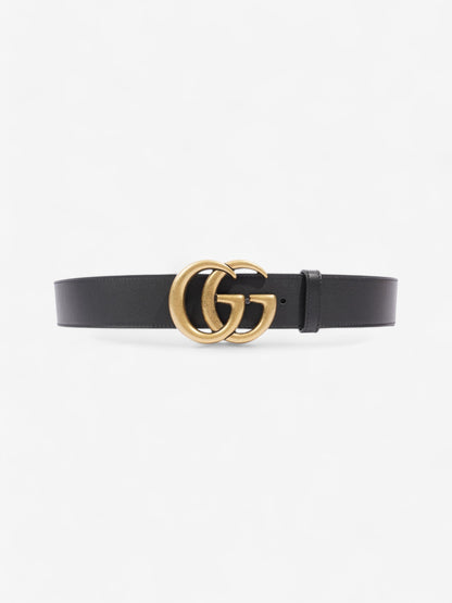 Gucci GG Marmont Wide Belt Black / Gold Leather 95cm / 38"