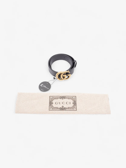 Gucci GG Marmont Wide Belt Black / Gold Leather 95cm / 38"