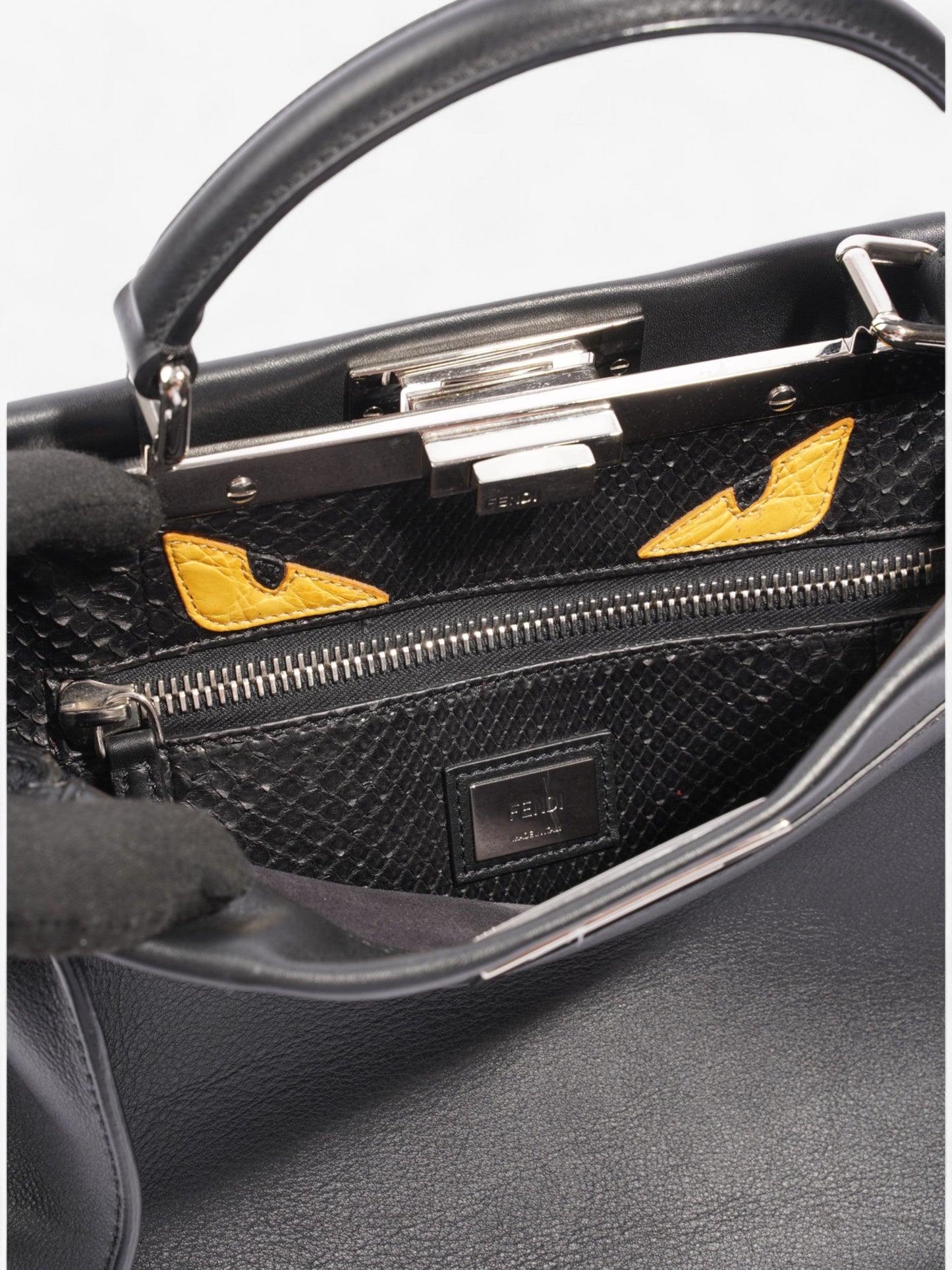 Fendi Peekaboo  Black Lambskin Leather Medium