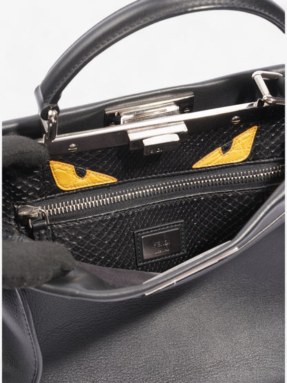 Fendi Peekaboo  Black Lambskin Leather Medium