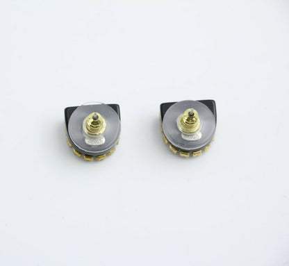 Chanel Vintage 00A Rhinestone Ring Shape Stud Earrings